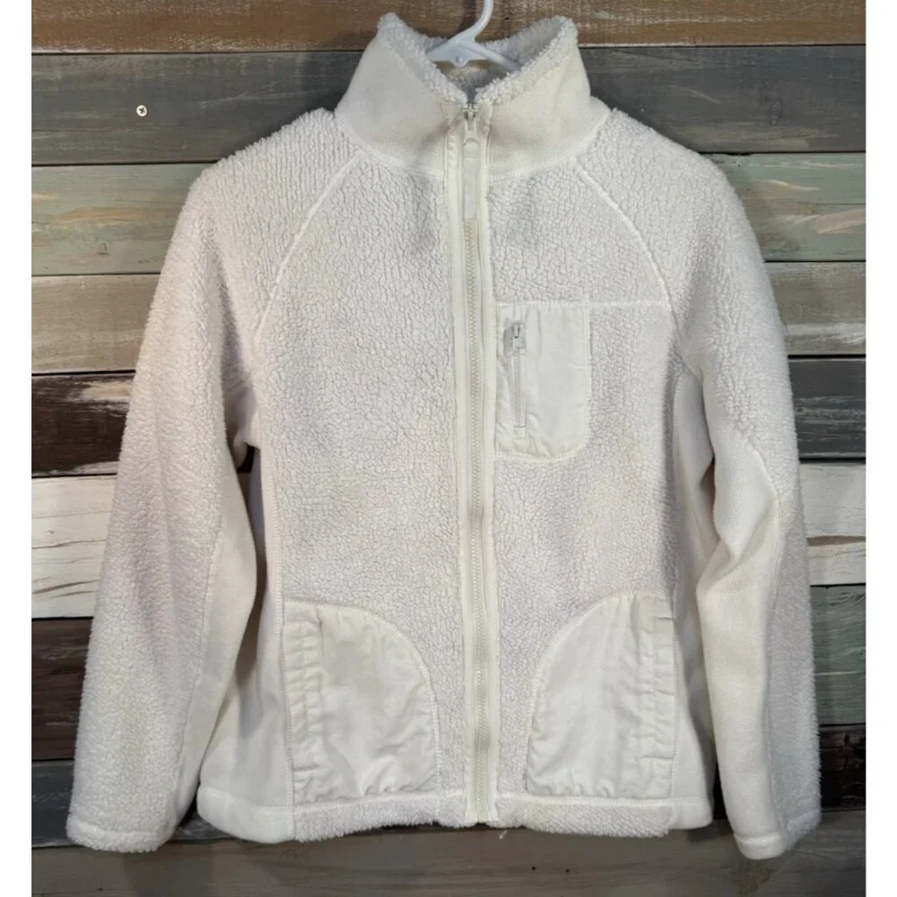 Faded-Glory Women's White Fleece Zipper Sweater Jacket Size M - Picture 9 of 14